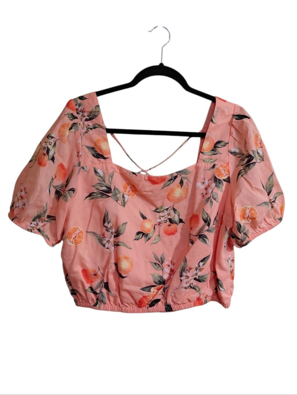LOFT Peach Blossom Puff-Sleeve Crop Top - Pink